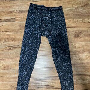 Compression Leggings Tights Red Camo Black Gray - Size 2XL